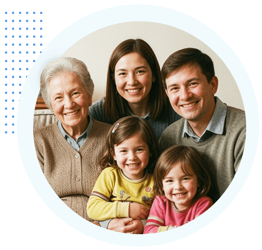 Multigenerational family who rely on their home phone