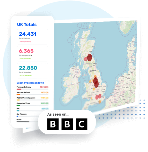UK scam calls map in real-time